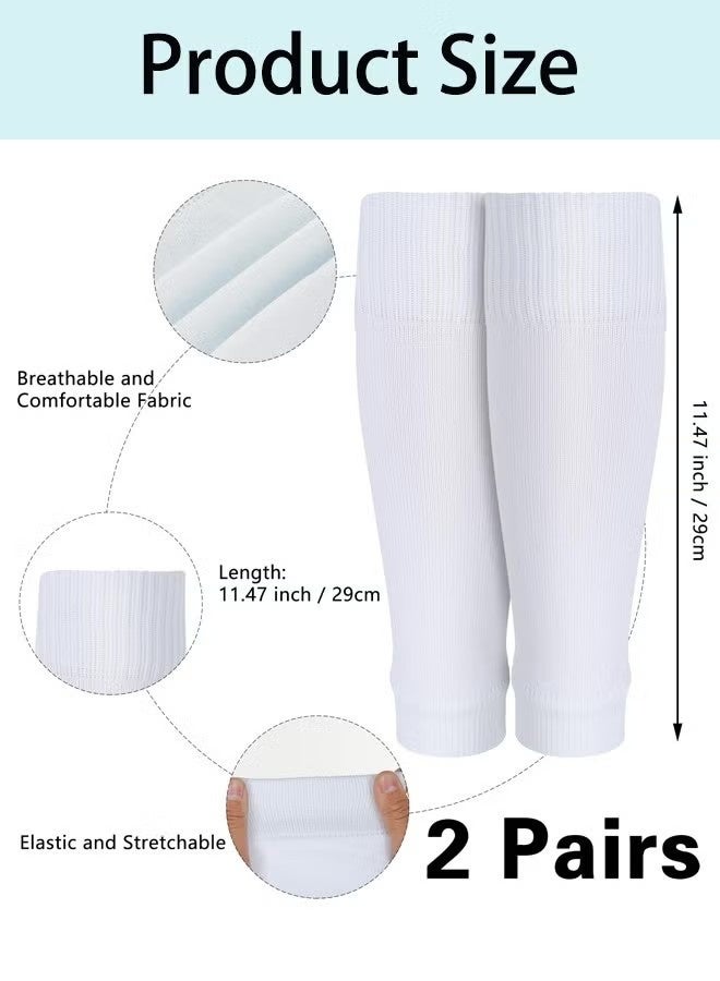 2 Pairs Football Sock Youth Soccer Socks, White Team Leg Sock Football Socks for Footballs Games Beginner Adult Youth Kids - Image 2